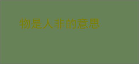 物是人非的意思