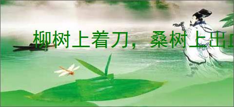 柳树上着刀,桑树上出血
