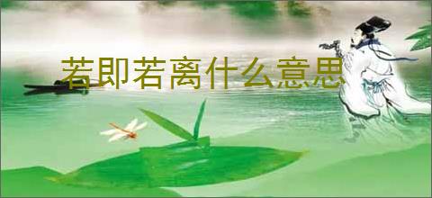 若即若离什么意思