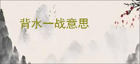 背水一战意思